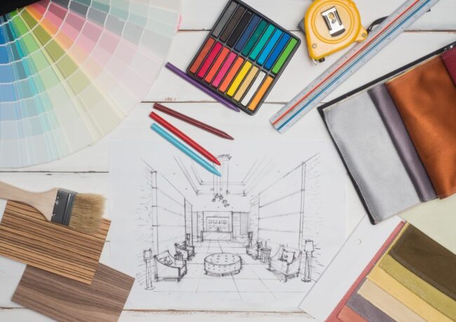 interior design sketch with color palette and tool 2026 03 10 00 55 14 utc dimensioni grandi - Ganci Arredamenti Palermo